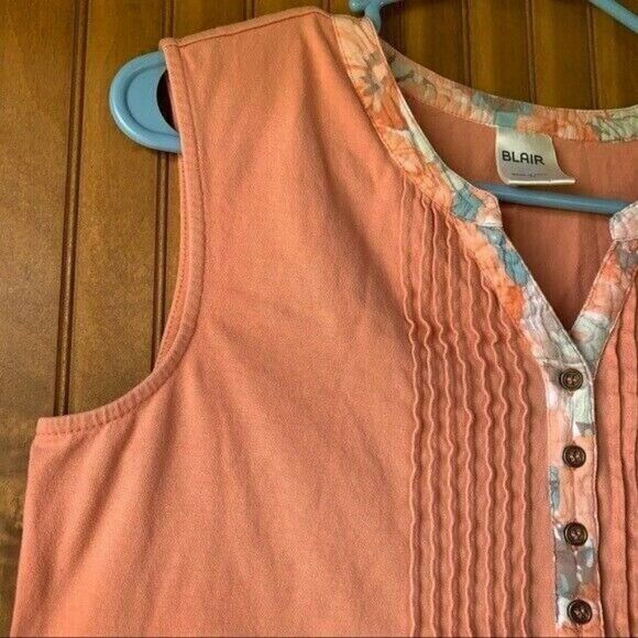Blair Peach Floral Tank Top | Women Medium - Picture 3 of 7
